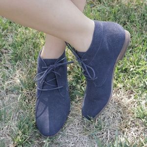 Blue Suede Ankle Boots/Booties